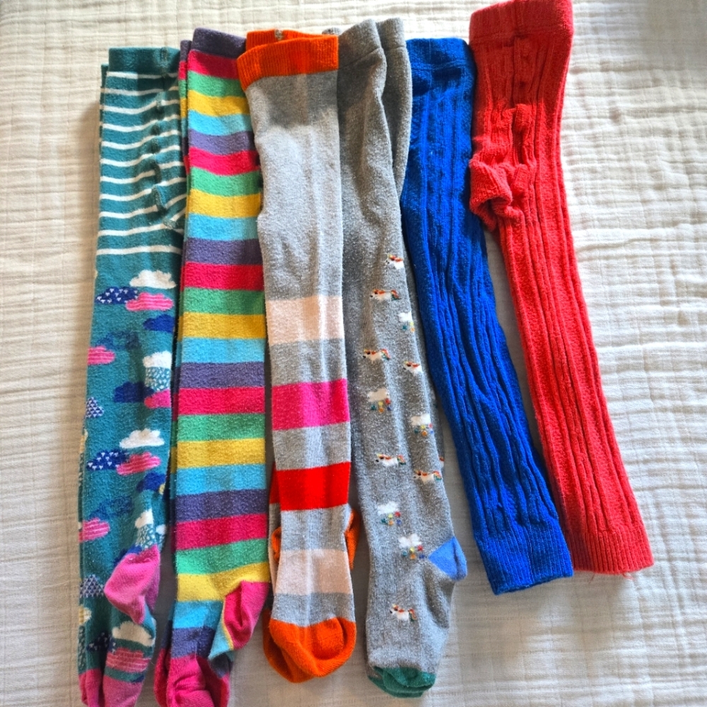 Next Frugi Mini Boden mix lot of 6 knit tights sz spaced tags fit best at 2T/2Y
